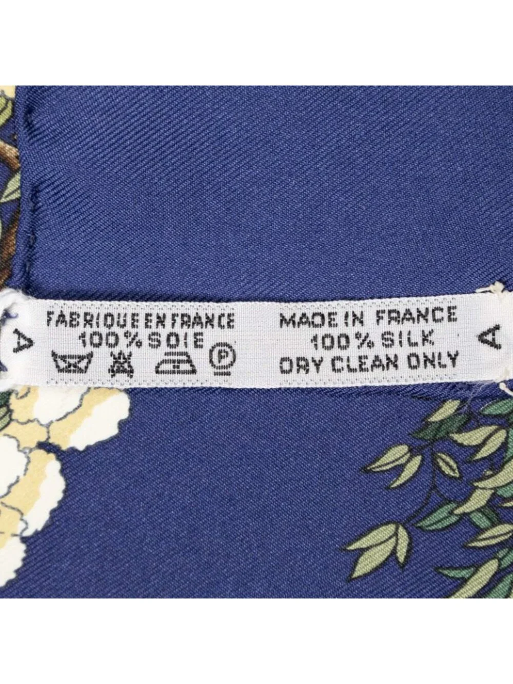 Hermes Scarf Navy Ivory Green Silk